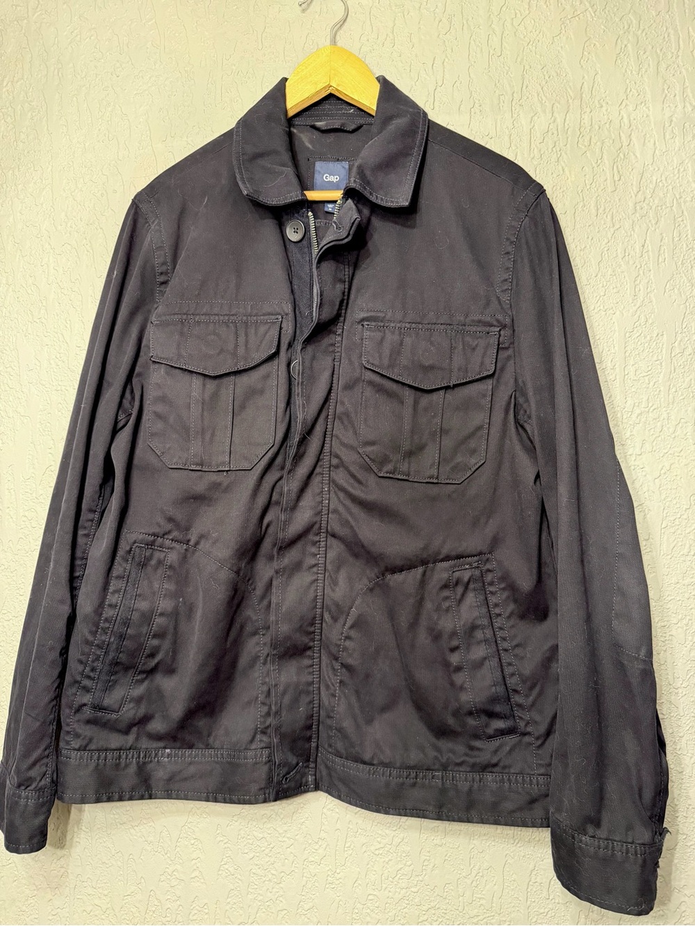 GAP Men's Dark Black Field Jacket with Front Pockets